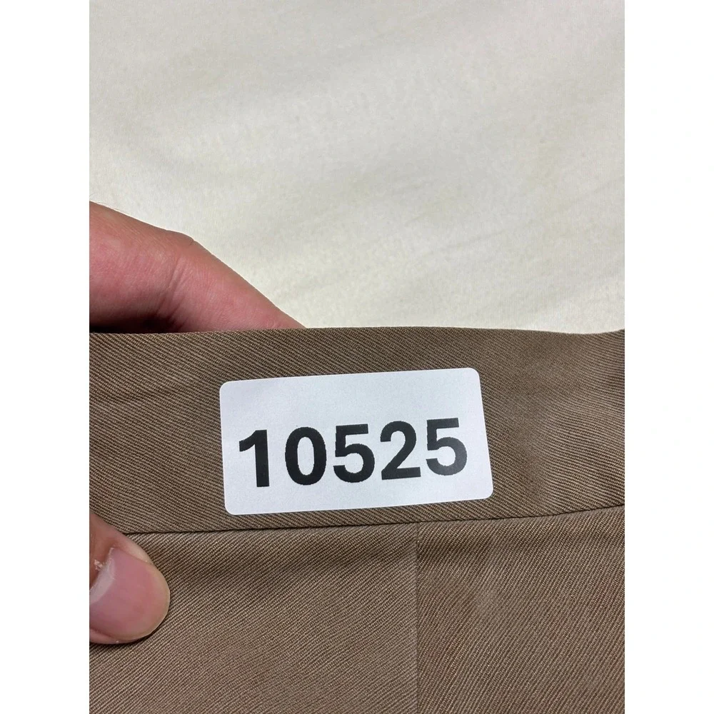 Tommy Bahama Mens 33x32 Brown Silk Cotton Blend Pleated Dress Pants Trousers